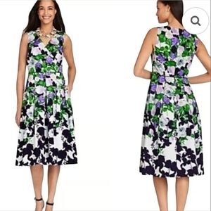 Talbots Oprah Collection Sleeveless Fit and Flare Floral Dress Size 4